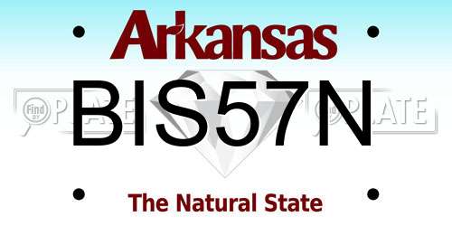 BIS57N Arkansas License Plate