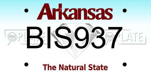 BIS937 Arkansas License Plate
