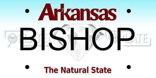 BISHOP Arkansas License Plate