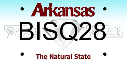 BISQ28 Arkansas License Plate