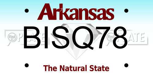 BISQ78 Arkansas License Plate