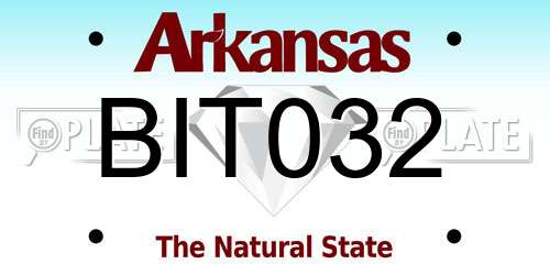 BIT032 Arkansas License Plate
