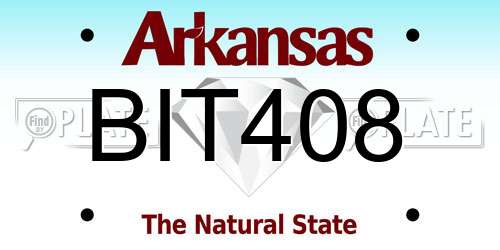 BIT408 Arkansas License Plate