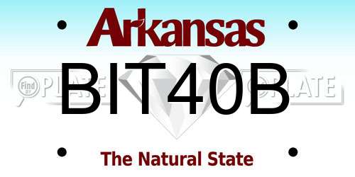 BIT40B Arkansas License Plate