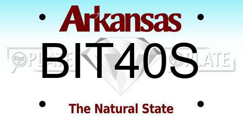 BIT40S Arkansas License Plate