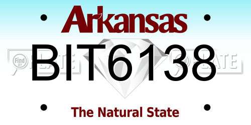 BIT6138 Arkansas License Plate