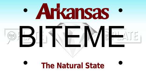 BITEME Arkansas License Plate