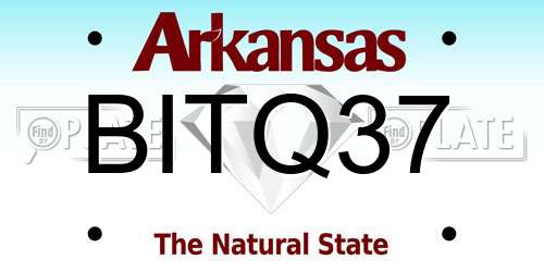 BITQ37 Arkansas License Plate