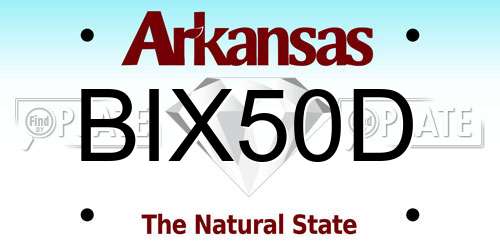 BIX50D Arkansas License Plate
