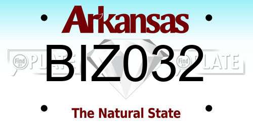 BIZ032 Arkansas License Plate