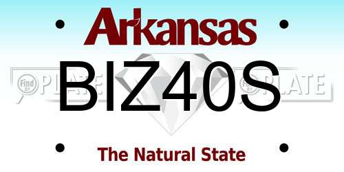 BIZ40S Arkansas License Plate