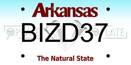 BIZD37 Arkansas License Plate