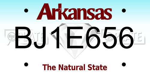 BJ1E656 Arkansas License Plate