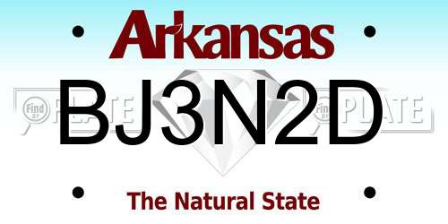BJ3N2D Arkansas License Plate