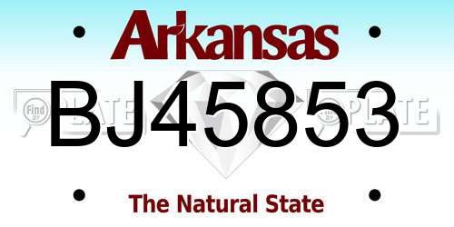 BJ45853 Arkansas License Plate