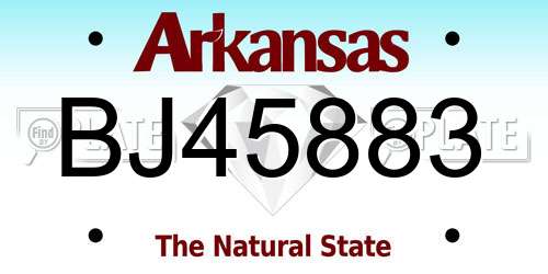 BJ45883 Arkansas License Plate