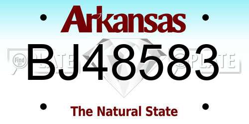 BJ48583 Arkansas License Plate