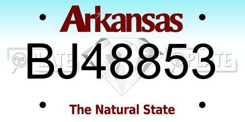 BJ48853 Arkansas License Plate