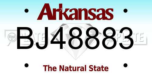 BJ48883 Arkansas License Plate