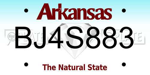 BJ4S883 Arkansas License Plate