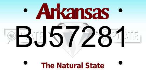 BJ57281 Arkansas License Plate