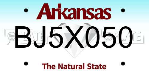 BJ5X050 Arkansas License Plate
