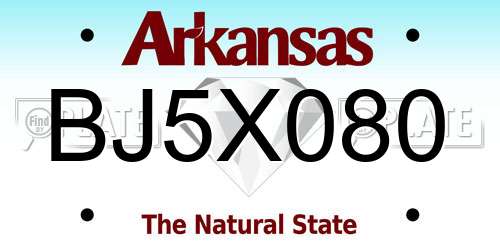 BJ5X080 Arkansas License Plate