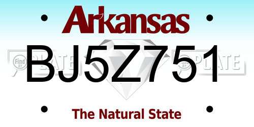BJ5Z751 Arkansas License Plate