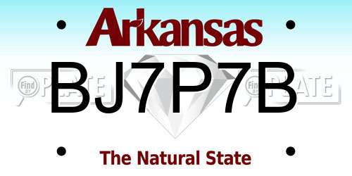 BJ7P7B Arkansas License Plate