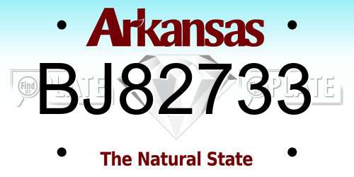 BJ82733 Arkansas License Plate