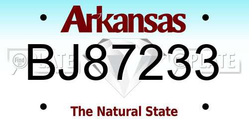 BJ87233 Arkansas License Plate
