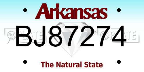 BJ87274 Arkansas License Plate