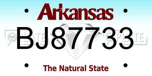 BJ87733 Arkansas License Plate