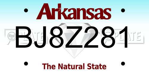 BJ8Z281 Arkansas License Plate