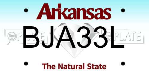 BJA33L Arkansas License Plate