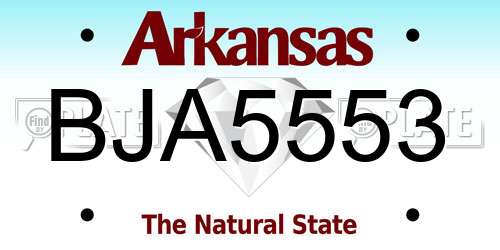 BJA5553 Arkansas License Plate