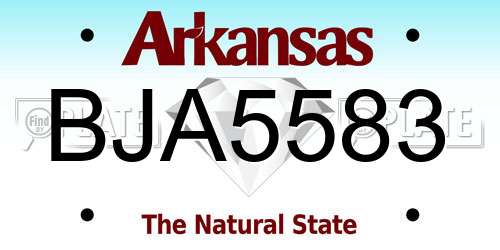 BJA5583 Arkansas License Plate