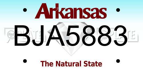 BJA5883 Arkansas License Plate