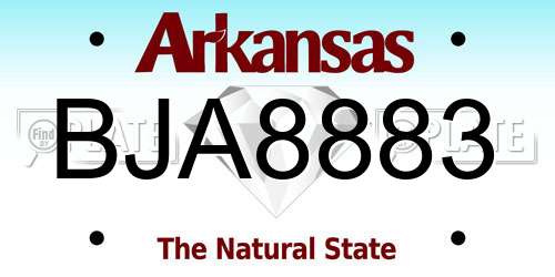 BJA8883 Arkansas License Plate