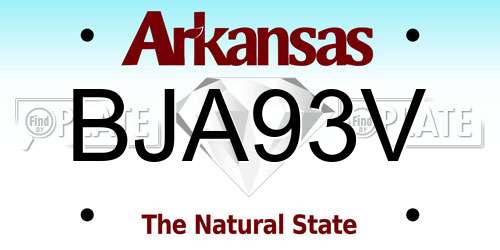BJA93V Arkansas License Plate
