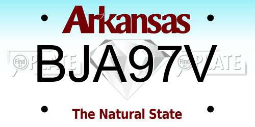 BJA97V Arkansas License Plate
