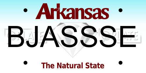 BJASSSE Arkansas License Plate