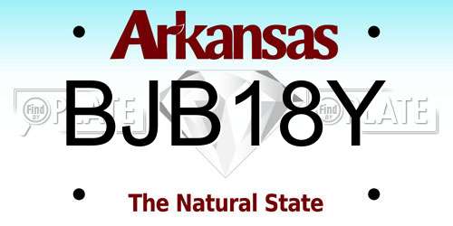 BJB18Y Arkansas License Plate