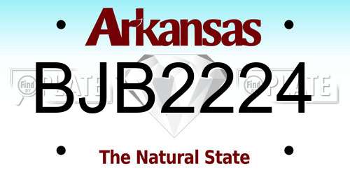 BJB2224 Arkansas License Plate