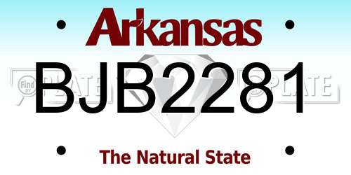 BJB2281 Arkansas License Plate