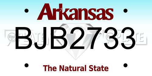BJB2733 Arkansas License Plate
