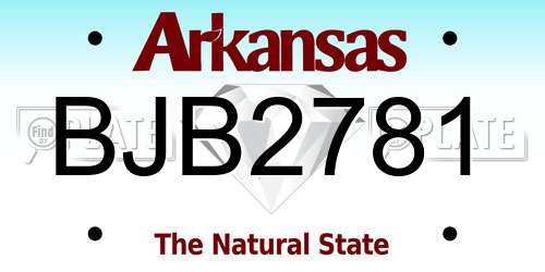 BJB2781 Arkansas License Plate