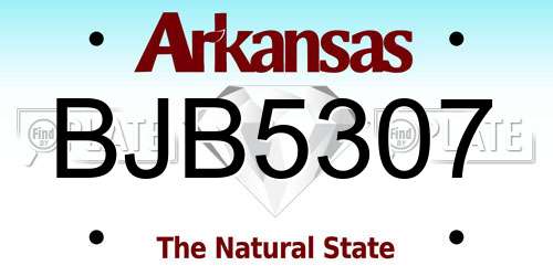 BJB5307 Arkansas License Plate