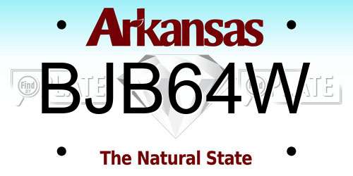 BJB64W Arkansas License Plate