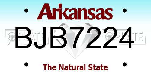 BJB7224 Arkansas License Plate